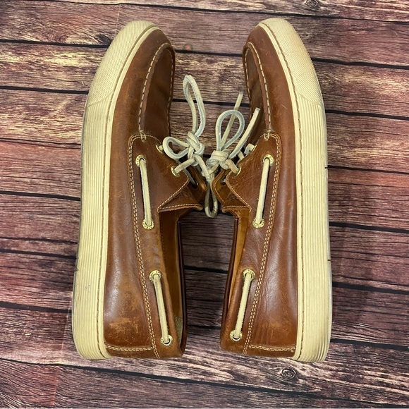 Sperry Men's Top Sider Gold Cup Boat ASV 2 Eye Brown Leather Shoes Size 9M - Picture 3 of 16